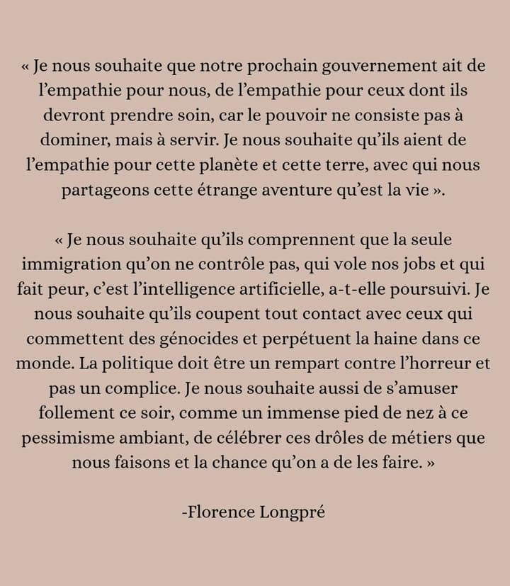 Varda Étienne range ses punchs et lève son verre à Florence Longpré